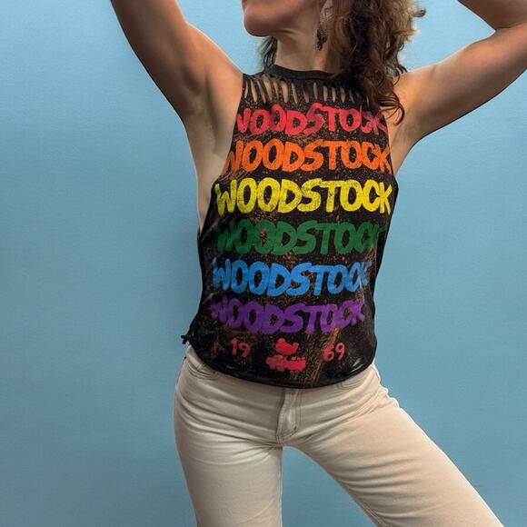 Distressed WoodStock Rainbow 🌈 Tank Top Medium - Picture 4 of 6